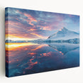 Antarctic landscape on large stretched canvas with icy blue and white tones, suitable for kitchen wall art.
