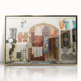 Framed acrylic print of a serene Azerbaijan landscape in muted earth tones, ideal for modern art wall decor.