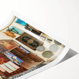 Extra large wall art featuring line art flowers in black on white, rolled print, ideal for large living room wall decor.