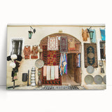 Black and white stretched canvas of an Asian landscape, ideal for kitchen wall art or bedroom ambiance.