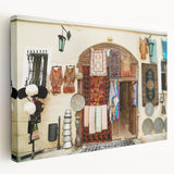 Large canvas print depicting a serene Azerbaijani landscape in soft earth tones, suitable for kitchen wall art.