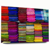 Large abstract wall art depicting a serene Bangladesh landscape in muted greens and blues, acrylic print.