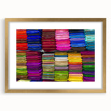 Extra large wall art featuring an abstract print of Bangladesh scenery in textured gold tones on a framed canvas.