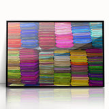 Large abstract wall art of a Bangladesh scenery in muted earth tones on a framed acrylic, ideal for modern living room decor.