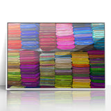 Art deco poster of a serene Bangladesh landscape in muted green and blue tones, framed acrylic.