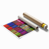 Extra large rolled print of a serene Bangladesh landscape with lush greenery and floral elements.