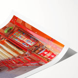 Extra large wall art featuring line art flowers in black on a white background, rolled print.