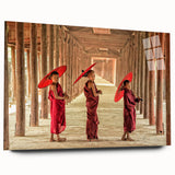 Large acrylic print of an abstract Cambodian landscape in muted earth tones, ideal for bedroom or dining room art.