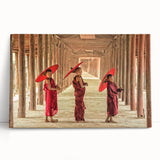 Black and white photograph of Angkor Wat temple on stretched canvas, suitable as kitchen wall art or bedroom decor.