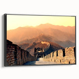 Framed canvas of a black and white vintage poster featuring the Beijing skyline, ideal for bedroom wall art.