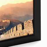 Extra large framed canvas featuring a textured depiction of the Beijing skyline in black with colorful accents.