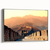 Framed canvas depicting a vintage-style Beijing landscape in colorful art tones, ideal for living room decor.