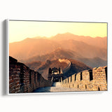 Framed canvas vintage poster art of Beijing scenery in colorful tones, ideal for living room decor.