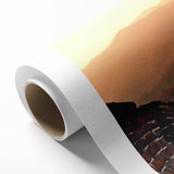 Art deco poster of Beijing skyline in muted gold and navy tones on rolled canvas, ideal for nursery wall art.