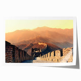 Extra large rolled print of Beijing cityscape with floral accents in muted colors, suitable for dining room wall art.