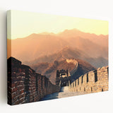 Large canvas print of Beijing skyline in muted earth tones, ideal for kitchen wall art.