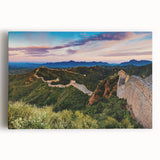 Black and white stretched canvas of the Great Wall of China, ideal for kitchen wall art.