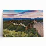 Black and white stretched canvas of the Great Wall of China, ideal for kitchen wall art or bedroom ambiance.