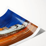 Extra large wall art featuring line art flowers with soft pastel shades on a rolled canvas.