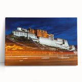 Black and white stretched canvas of Tibetan landscape, ideal for kitchen wall art or bedroom ambiance.