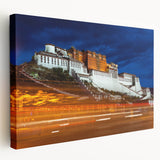 Large canvas print of a Tibetan landscape in muted earth tones, suitable for kitchen wall art.