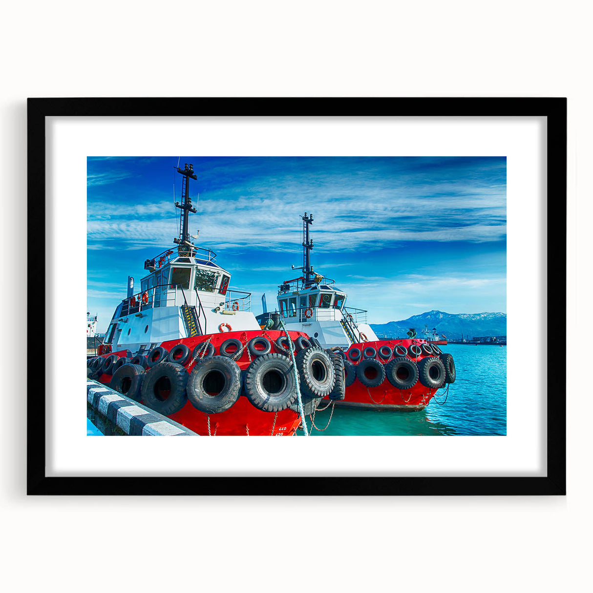 Extra large abstract art print depicting colorful, textured scenery of Georgia, Asia on a black framed canvas.