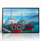 Large abstract wall art featuring a blend of vibrant orange and blue tones on a framed acrylic.