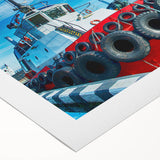 Art deco poster featuring a stylized Georgia landscape in muted earth tones on rolled canvas, suitable for dining room decor.