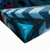 Large art of a black and white landscape painting on stretched canvas, featuring a serene Georgian scenery.