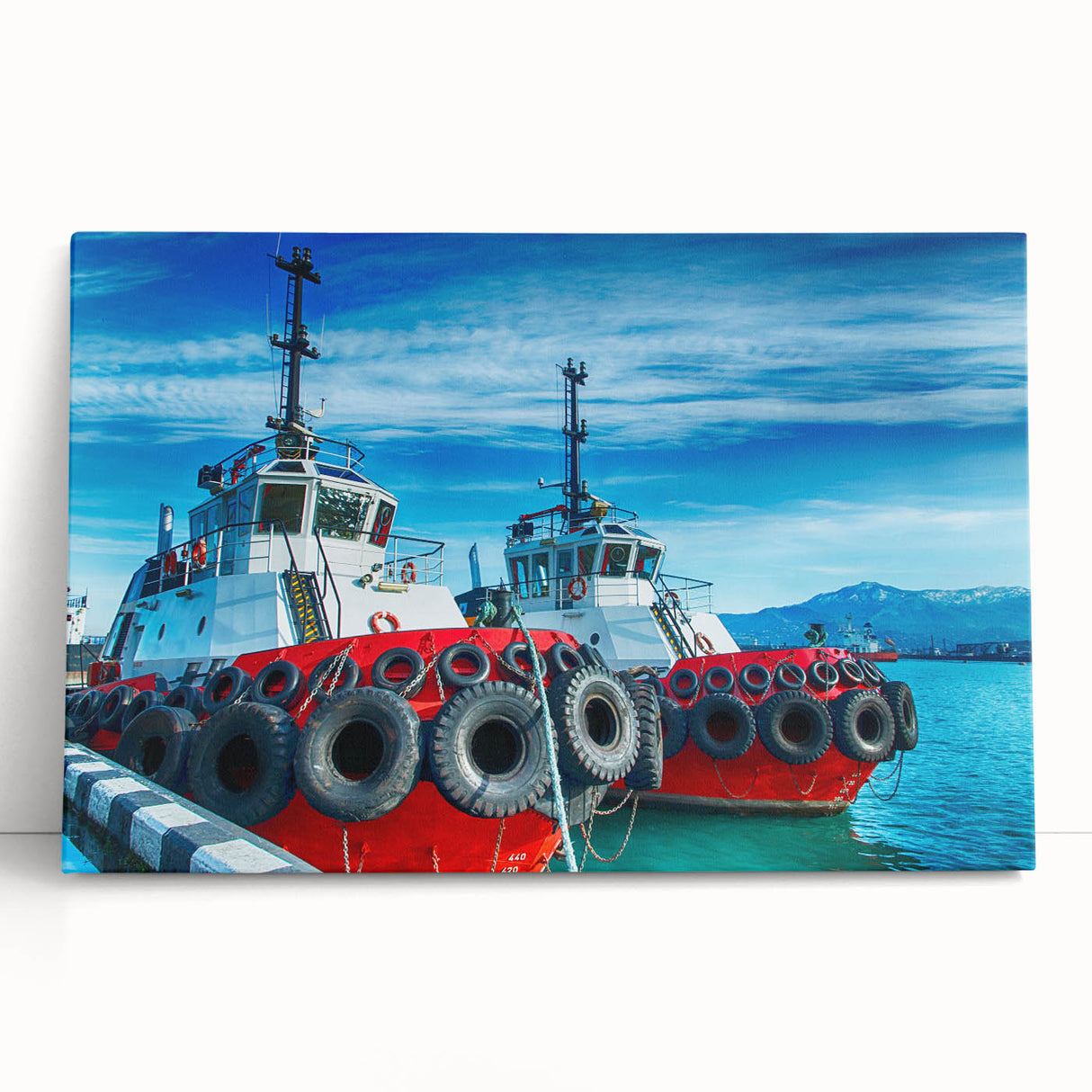 Black and white stretched canvas depicting a serene Georgian landscape, ideal for kitchen wall art or bedroom ambiance.