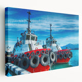 Large canvas print of a serene Georgian landscape in muted green and blue tones, suitable for kitchen wall art.