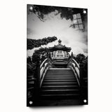 Acrylic print of Hong Kong skyline in muted gray tones, ideal for bedroom or dining room decor.