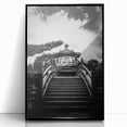 Large abstract wall art depicting the Hong Kong skyline in muted gray and blue tones, framed in black acrylic.