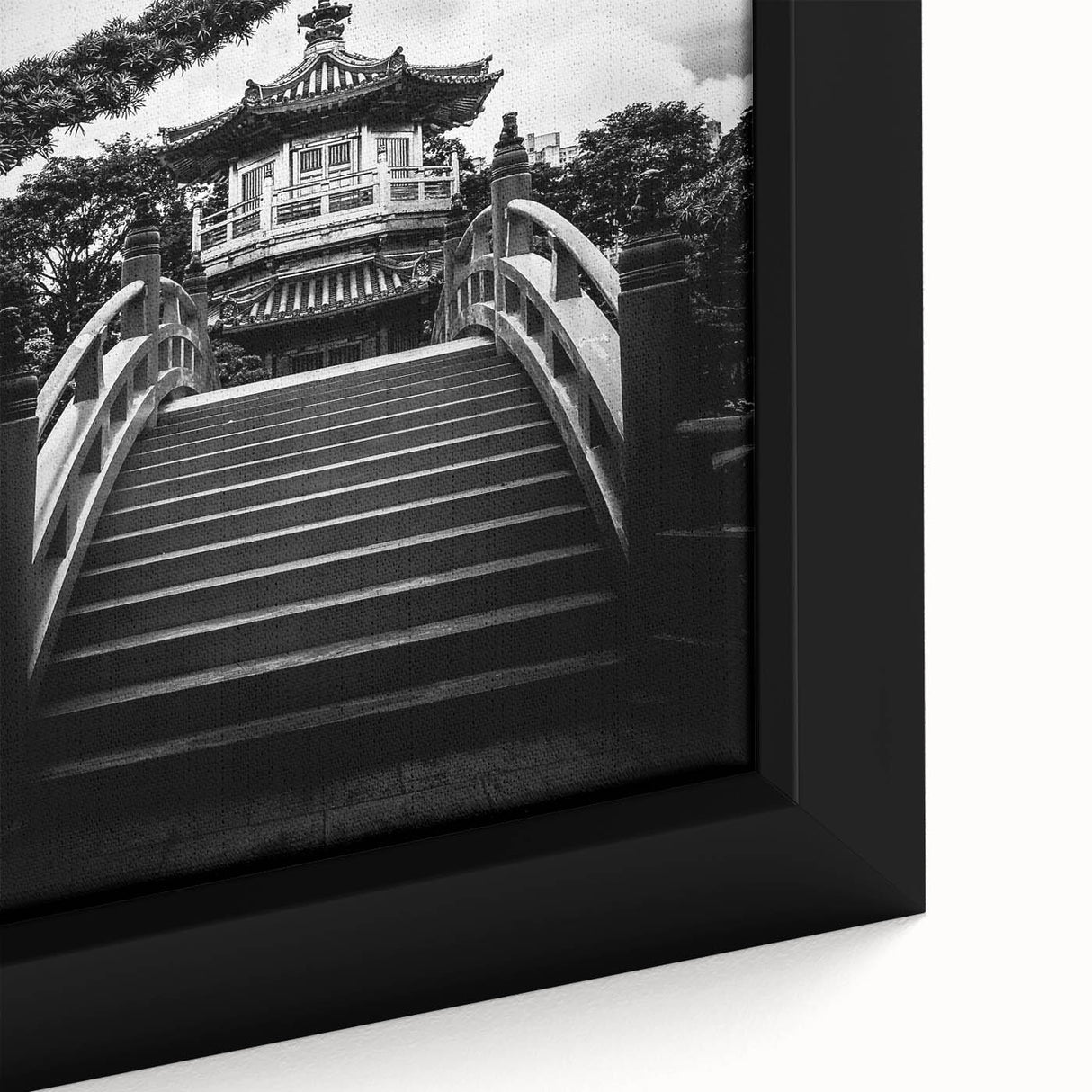 Framed canvas featuring a textured, colorful Hong Kong cityscape in muted tones, ideal for extra large living room wall art.