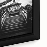 Framed canvas featuring a textured, colorful Hong Kong cityscape in muted tones, ideal for extra large living room wall art.