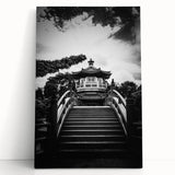 Black and white photograph of Hong Kong skyline on stretched canvas, ideal for kitchen wall art or bedroom ambiance.
