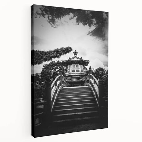 Hong Kong cityscape printed on large stretched canvas with vibrant evening colors, ideal for kitchen wall art.