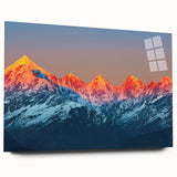 Large abstract wall art depicting a serene Indian landscape in muted earth tones, printed on acrylic glass.