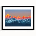 Extra large, textured abstract art print featuring vibrant colors and a scenic Indian landscape on a framed black mat.