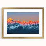 Extra large abstract art print featuring textured scenery of India in gold frame, ideal for living room decor.
