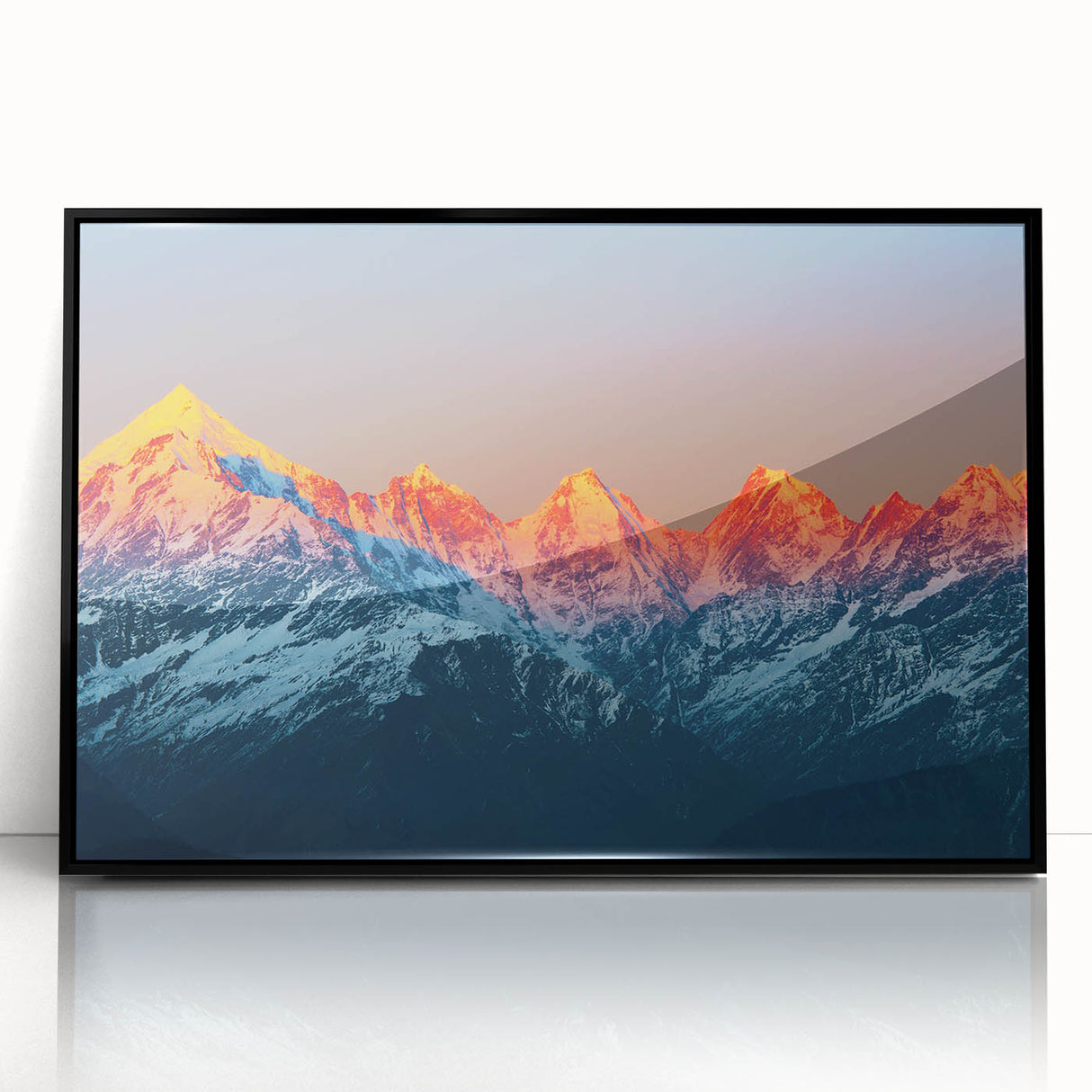 Large abstract wall art depicting vibrant Indian scenery on a framed acrylic, ideal for modern living room decor.