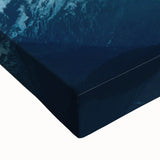 Black and white landscape art painting of a serene Indian scenery on large stretched canvas, suitable for bedroom decor.