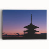 Black and white large art print of Kyoto scenery on stretched canvas, suitable for kitchen wall art.