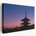 Kyoto landscape on stretched canvas with soft autumn colors, ideal for kitchen wall art.