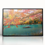 Large abstract wall art depicting a minimalist Japanese landscape in muted gray tones, framed in black acrylic.