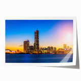 Extra large rolled print of Seoul scenery with vibrant floral elements, ideal for art wall dining room.