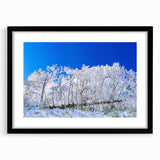 Extra large abstract art print of a colorful Asian scenery in a black frame, ideal for living room decor.