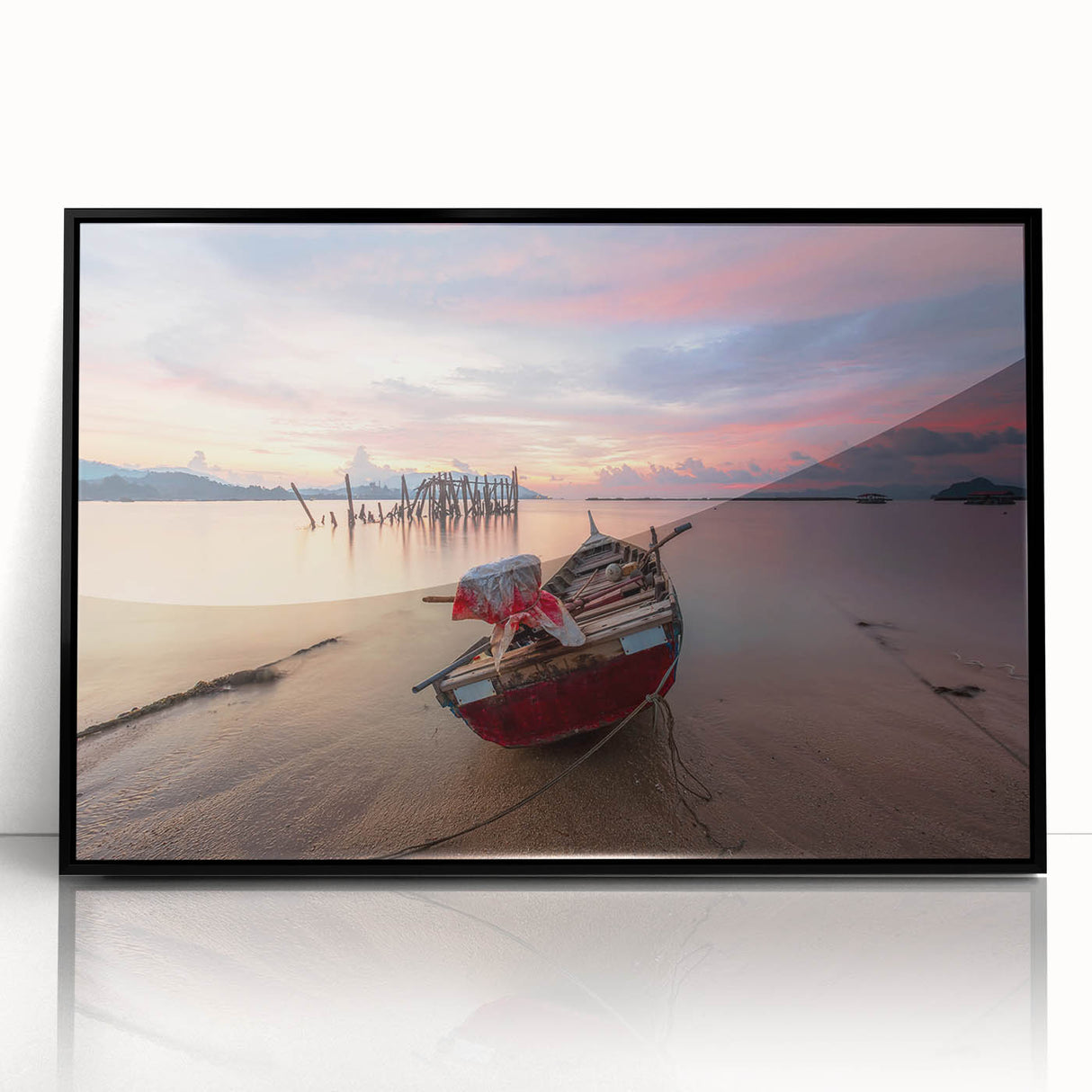 Large abstract wall art featuring a Malaysian landscape in muted earth tones on framed acrylic.