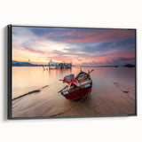 Black and white wall art of a Malaysian landscape on framed canvas, ideal for bedroom decor.