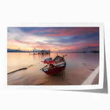 Extra large rolled print of a Malaysian landscape with vibrant greenery and floral elements, ideal for dining room decor.